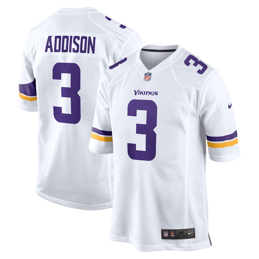 Men Minnesota Vikings #3 Jordan Addison Nike White Away Game NFL Jersey->minnesota vikings->NFL Jersey